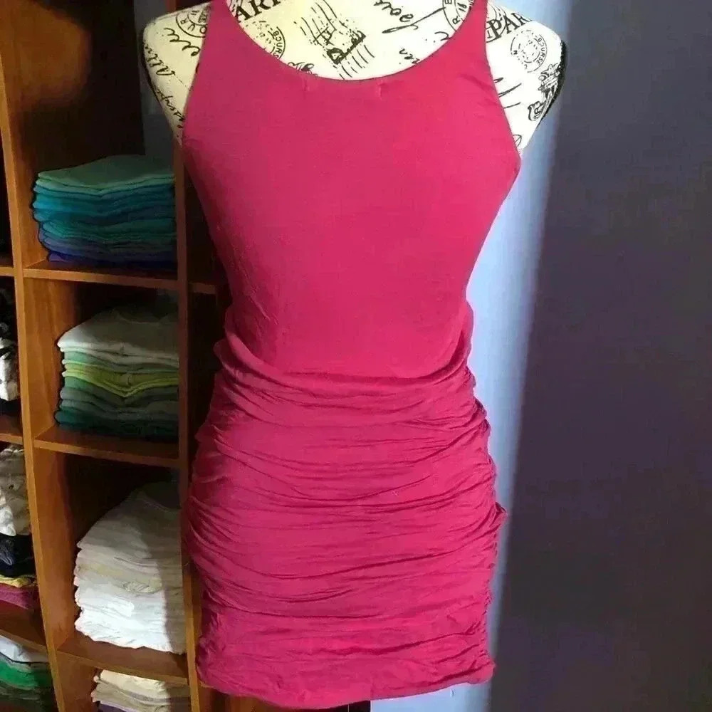Velvet Ario Pink & Red Tank Dress P NEW - Picture 4 of 6